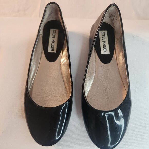 Steve Madden ballet flats Black Patent Leather Womens Size 6 ballet core barbie - Picture 1 of 7